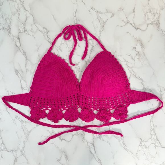 Pink Crochet Halter Top - Picture 9 of 11